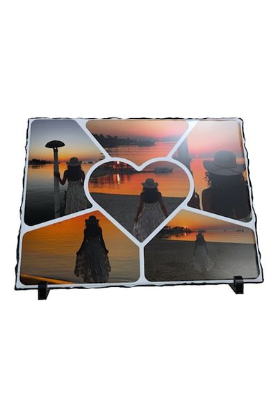 OEM Ardezie cu 6 fotografii Colaj foto MY LOVE, finisaj lucios (15 x 20 cm)