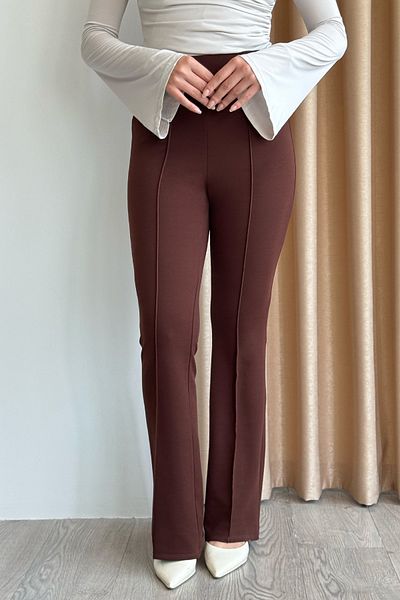 InStyle High Waist Spanish Leg Bitter Coffee Palazzo Pants