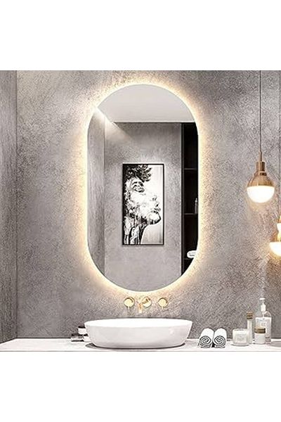 DEC24 Oval Mirror with LED Lights 100*60cm