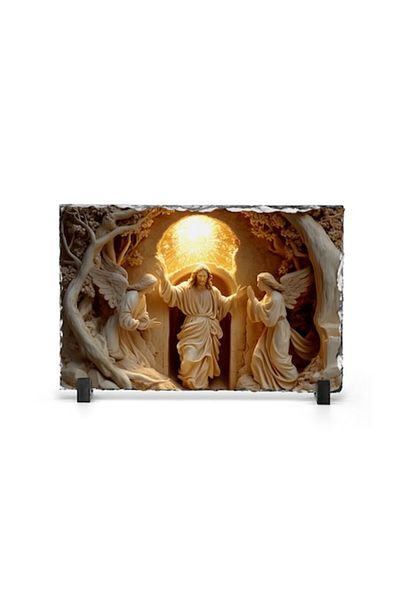 OEM Slate stone "Resurrection of Christ", glossy finish (19 X 29 cm)