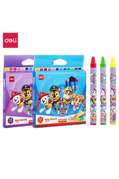 Deli 12-Piece Paw Patrol Mixable Bright Wax Crayons Assorted Color