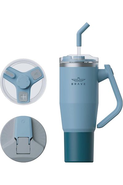 Brave TempGuard 40oz (1200ml) Stainless Steel Thermal Tumbler with Straw