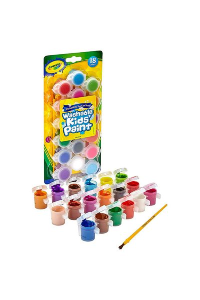 Crayola Kids Washable Paint Pots with Brush Multicolor