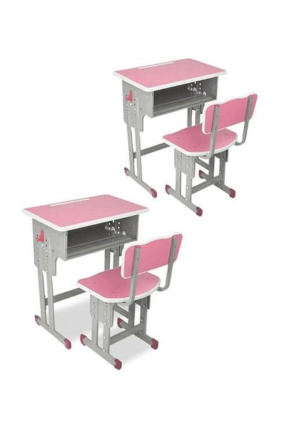 smart home Kids Study Desk Set 2 Tables + 2 Chairs | Study Table and Chair Set with Fiber Surface and Iron Legs