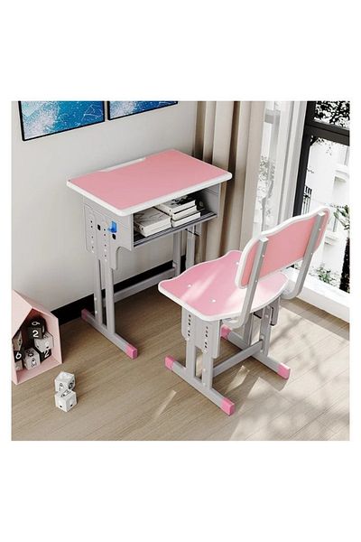 smart home Kids Study Desk Set 2 Tables + 2 Chairs | Study Table and Chair Set with Fiber Surface and Iron Legs