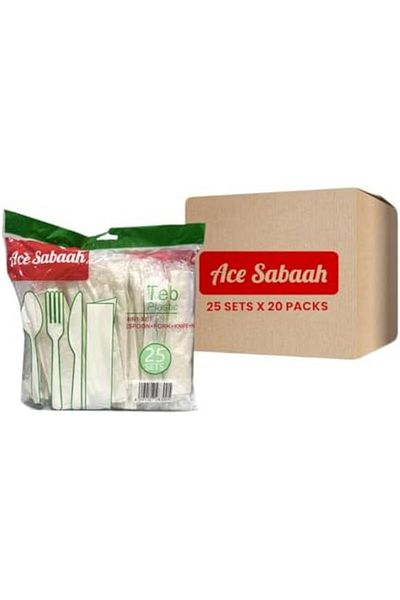 Ace Sabaah Disposable Cutlery Set 25 sets X 20 packs