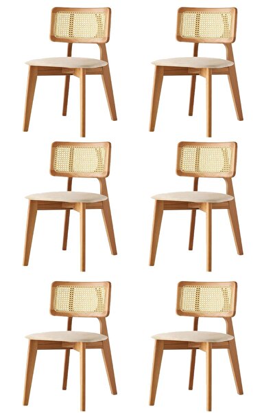 Sweet Home Masa Sandalye Kuzey Sandalye Ahşap Gürgen 6 Lı Set Cafe,Restaurant...