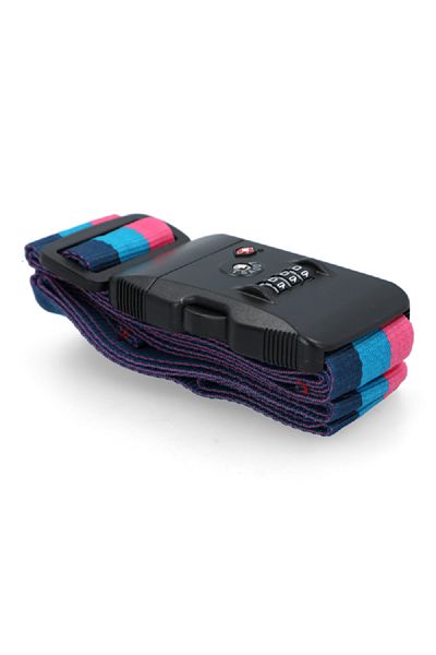 startech 3-Dial Re-Settable Adjustable Luggage Lock Strap Multicolor