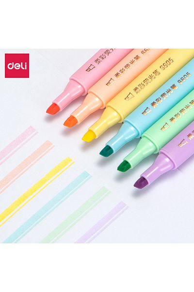 Deli Chisel Tip Bright Highlighter Assorted Color 1-4mm