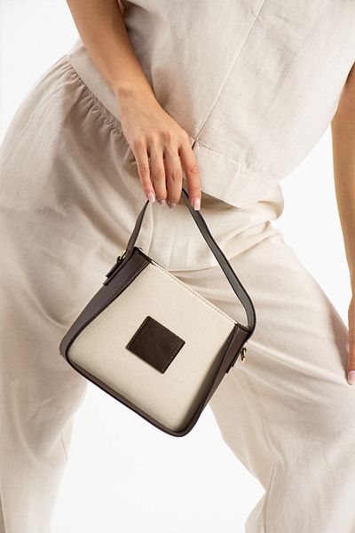 pasyone Brown Canvas Women's Shoulder Bag