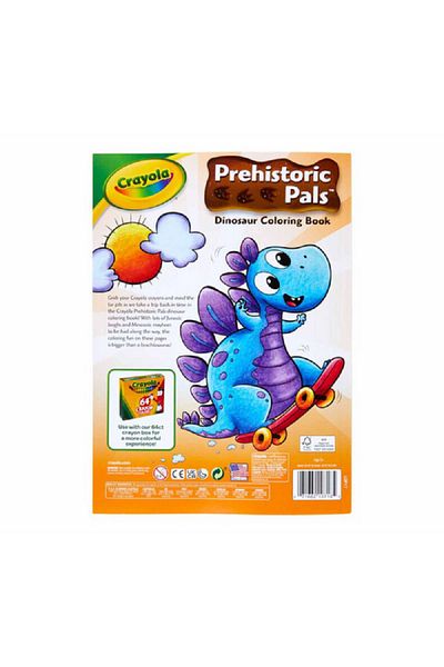 Crayola 96-Pages Prehistoric Pals Dinosaur Coloring Book Multicolor
