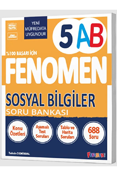Evrensel İletişim Yayınları 5.Sınıf Fenomen 5AB Sosyal Bilgiler Soru Bankası / Konu Özetleri / Aşamalı Test Soruları
