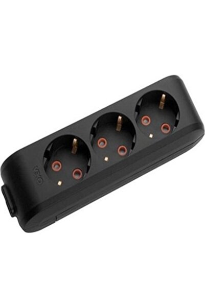 VİKO MULTİ-LET ÜÇLÜ TOPRAKLI GRUP PRİZ(Ç.K.)(KLEMENSLİ) SİYAH