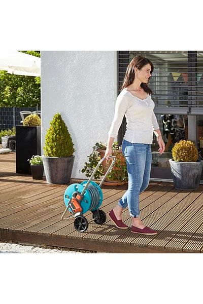 Gardena Hose Trolley Set Grey and Orange