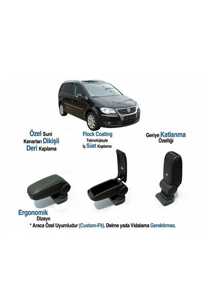 TUNAX OTO Touran Car Special Armrest Armrest Without Screw 2003 2004 2005 2006 2007 2008 2009 2010 2011 2012 2013