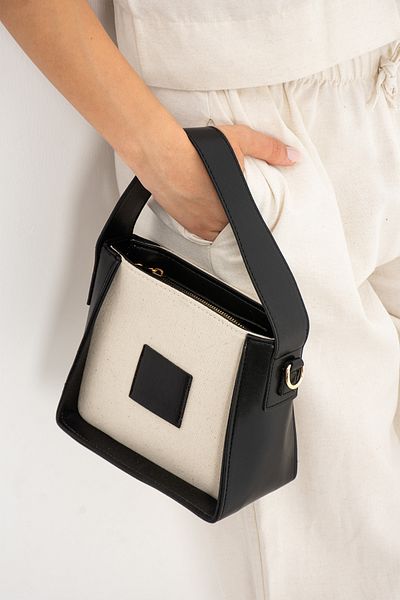 pasyone Black Canvas Women's Shoulder Bag