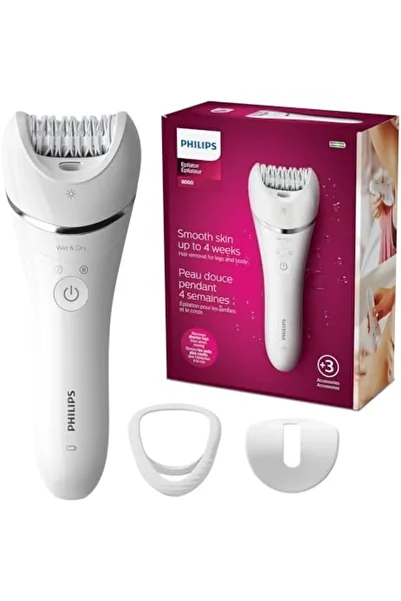 Philips Epilator Series 8000, with 3 Accessories, BRE700/04