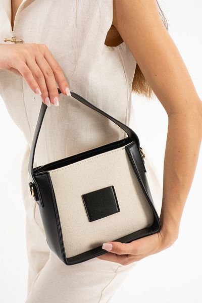 pasyone Black Canvas Women's Shoulder Bag