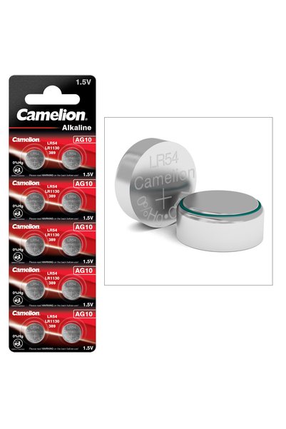 CAMELİON Set de 10 baterii alcaline Camelion tip buton AG10 / LR54 / LR1130 / 389, 1.5V, în blister