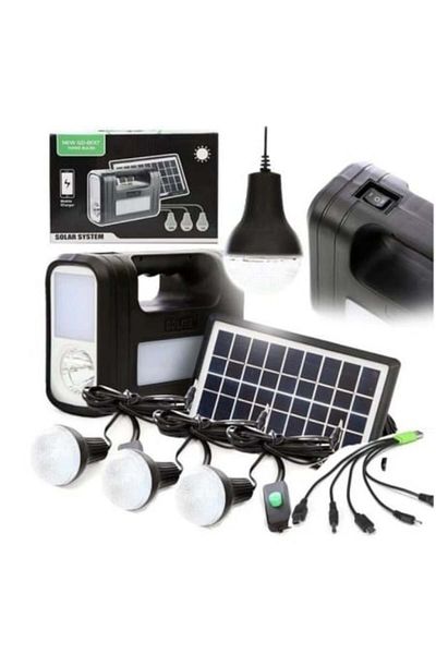 OEM Kit solar GD-Lite 8017 cu dispozitive USB, 3 becuri LED și baterie