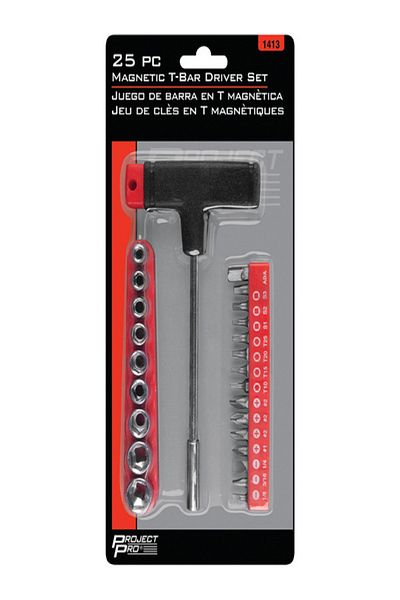Performance Tool 25-Piece SAE Metric Magnetic T-Bar Driver Set