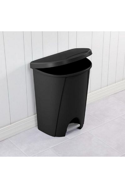Sterilite Elegant and Modern Design BPA-Free Plastic StepOn Wastebasket Black 6.6 Gallon