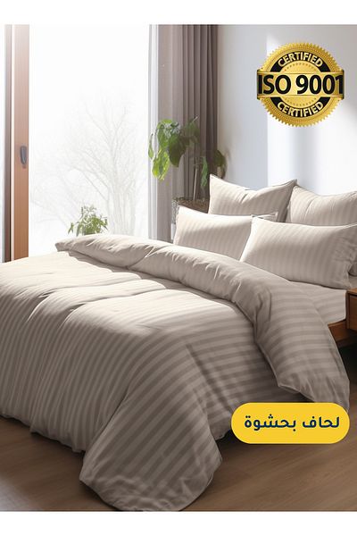 Master Home Textile Microfiber Hotel Comforter Sets, 9 Pcs King Size, Fits 200x200 cm Size Bed, Duvet Filling Included
