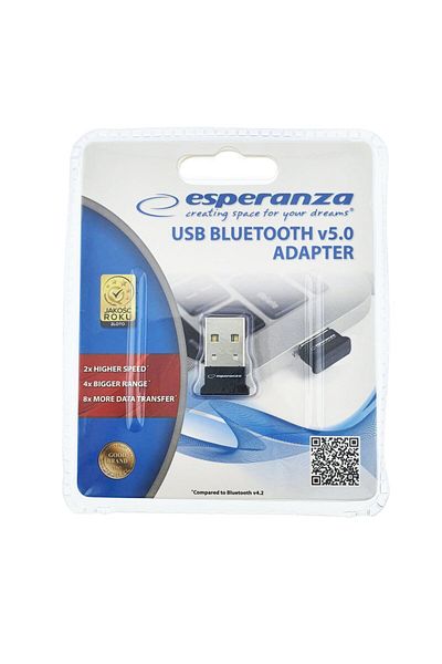 ESPERANZA Adaptor Bluetooth Dongle v.5.0, nano USB, Esperanza 94686, negru