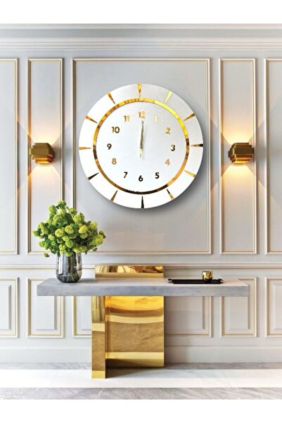 Nixar Desing Dekoratif Ahşap Duvar Saati Lüks Duvar Dekoru Sessiz Mekanizma M...