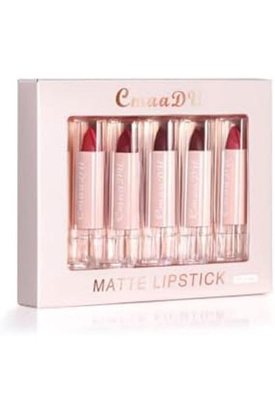 cmaadu 5 Colors Matte Lipstick Set, Matte Velvet Long Lasting High Pigmented Lip Gloss Set For Girls Women