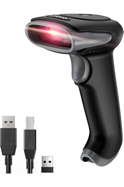 Eyoyo Wireless Barcode Scanner: 2.4G Wireless & USB Wired Connection, Ergonomic Handheld Barcode Sca