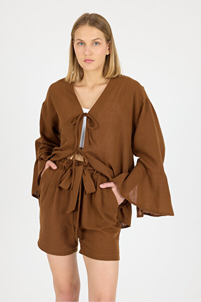 CEE Ceemoda Linen Kimono Shorts Suit Xs-Xxl