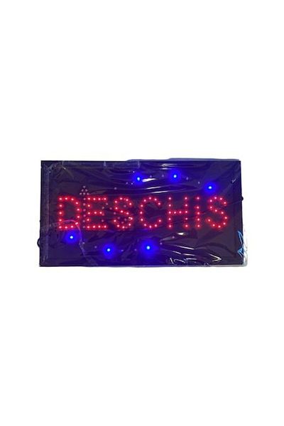 OEM LED Display Sign with Open-Close Button, Red and Blue Colors, Ultra Slim, 50cm x 25cm