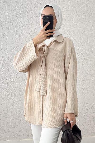 Salih Çelebi Bow Tie Kimono 2225 - Beige