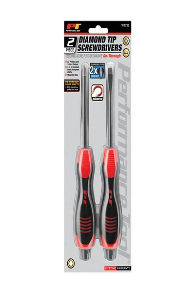 Performance Tool 2-Piece Diamond Tip Screwdriver Set