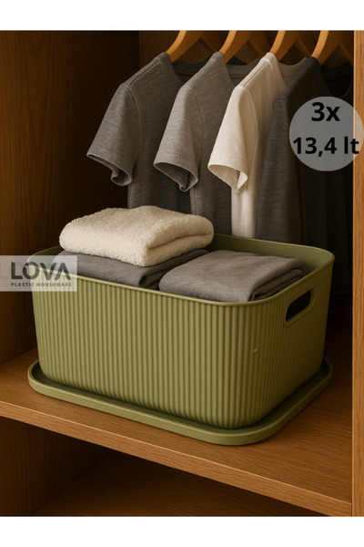 Lova -13,4 Lt Shell Cok Amaçlı Dolap Içi Düzenleyici (3 ADET YEŞİL)