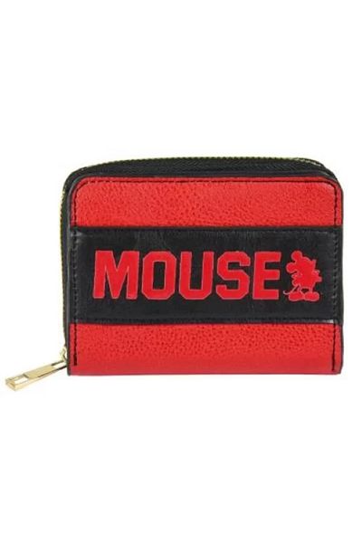 Mickey Mouse Wallet – Black, Faux Leather, Zip Closure