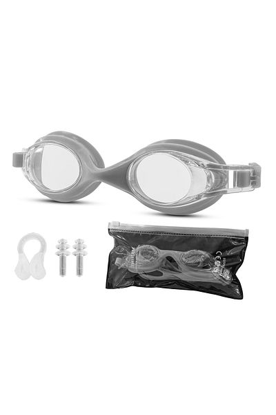 Soft Kare Swimming Goggles-Standard Adjustable Size-Clear Glasses-Nose & Ear Plug