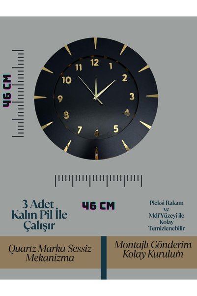 Nixar Desing IŞIKLI MDL Dekoratif Ahşap Duvar Saati Lüks Duvar Dekoru Sessiz Mekanizma Modern Saat Ahşap Saat