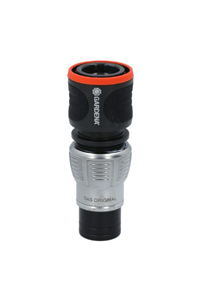 Gardena 1/2inch Waterstop Hose Connector - Black and Silver