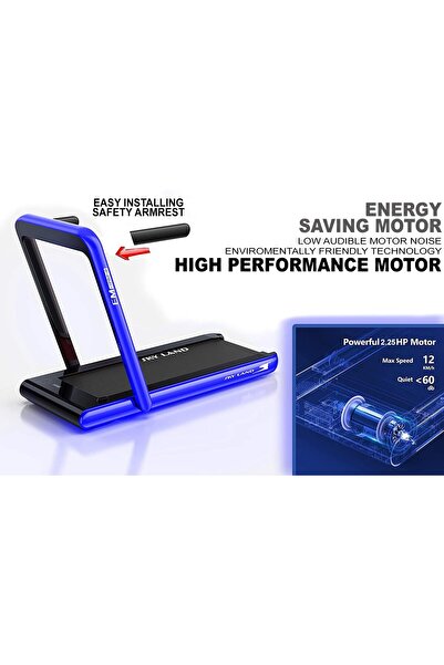 SKY LAND 2-in-1 Walking Pad EM-1282-B | Foldable Treadmill for Home & Office use, 2.25HP Motor, LED Display