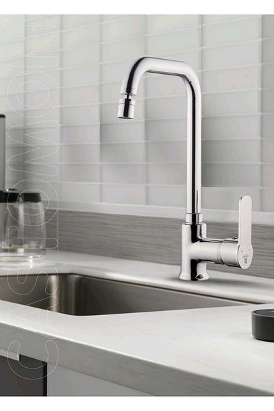 RENA DESIGN Kitchen Sink Faucet Chrome Modern 360 Degree Rotate Moving Head Princeton Body Warranty L Faucet