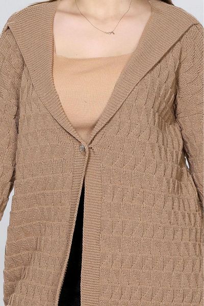 Fox Life Kids Women's Knitted Detailed Knitwear Long Cardigan Hijab Flt1011