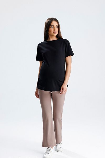 KATLİN MATERNİTY WEAR تي شيرت للحوامل، قماش قطني ليكاريال ذو رقبة دائرية