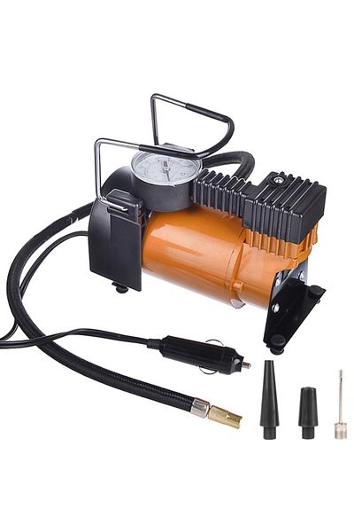 varioshop Compresor auto portabil VarioShop®, 12V, 150 PSI, 10 BAR, cu manometru si accesorii pentru umflat r