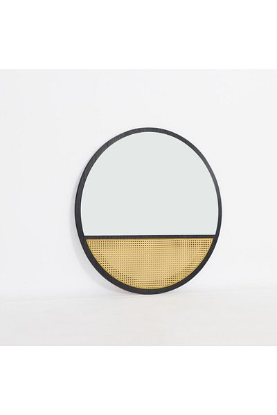 DEC13 100cm rattan round mirrors