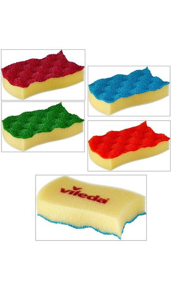 Vileda Set of 4 Vileda Ondattiva Colors abrasive sponges 20804
