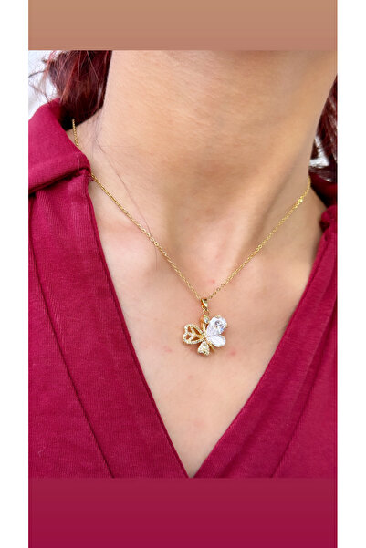 İNN JEWELLERY قلادة من الفولاذ على شكل فراشة مقاومة للتشوه ومضادة للحساسية (ضمان المستورد لمدة عامين)