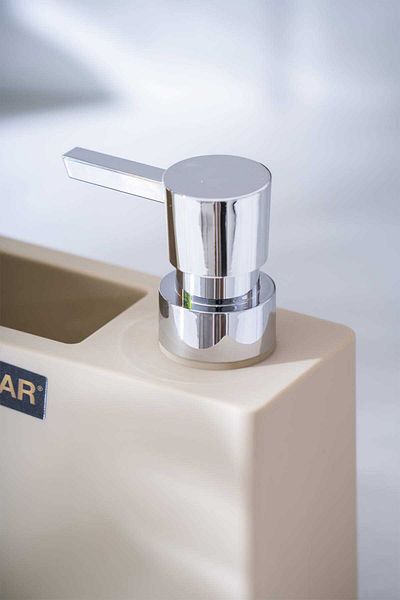 ACAR Astoria Cream/Silver Ακρυλικός Διανομέας Υγρού Σαπουνιού με Θάλαμο Σφουγγαριού