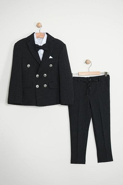 Zaziko Kids Boy's Striped Jacket Shirt Pants Bow Tie Suit Te.1001Y